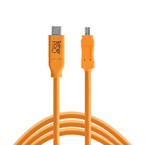 Product Cover TetherPro USB-C to 2.0 Mini-B 8-Pin, 15' (4.6m) (High-Visibility Orange)