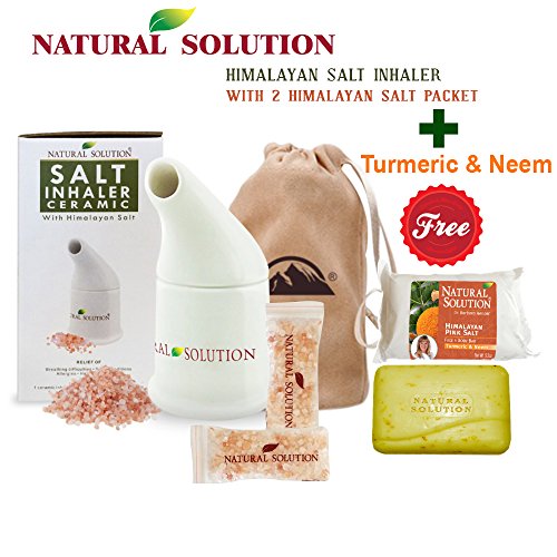 Product Cover Natural Solution Pink Himalayan Salt Inhaler with 2 Pink Himalayan Crystal Salt Bags + Free Soap Bar