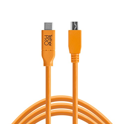 Product Cover TetherPro USB-C to 2.0 Mini-B 5-Pin, 15' (4.6m) (High-Visibility Orange)
