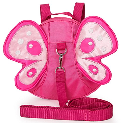 Product Cover Baby Safety Anti-Lost Backpack, Haneye Child Toddler Walking Safety Harnesses Butterfly Backpack with Leash (Pink)