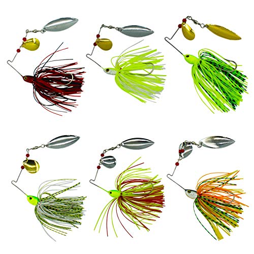 Product Cover Fishing Spinner Baits Kit - Hard Spinner Lures Multicolor Buzzbait Swimbaits Pike Bass Jig 0.64oz (6pcs Spinner Baits)