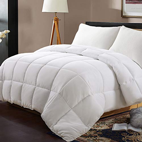 Product Cover EDILLY Luxury Down Alternative Quilted Queen Comforter-Stand Alone Comforter for Queen Size Bed,Year Round Duvet Insert with 4 Corner Tabs,88''x 88'',White Pro