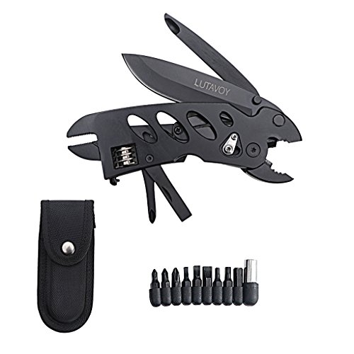 Product Cover Multitool Wrench Adjustable Wrench Multi-tool Pocket Knife knife blade, Wrench, Screwdriver, Phillips Screwdriver Driver Bits Nylon Sheath LUTAVOY LY88