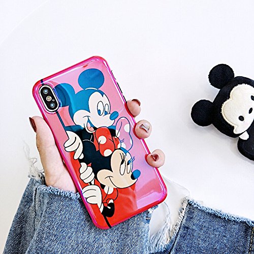 Product Cover Ultra Slim Fit Shiny Smooth Soft TPU Red Mickey Minnie Mouse Case for iPhone X iPhoneX Disney Cartoon Sleek Flexible Protective Shockproof Cool Fun Cute Lovely Fashion Bling Gift Girls Teens Kids