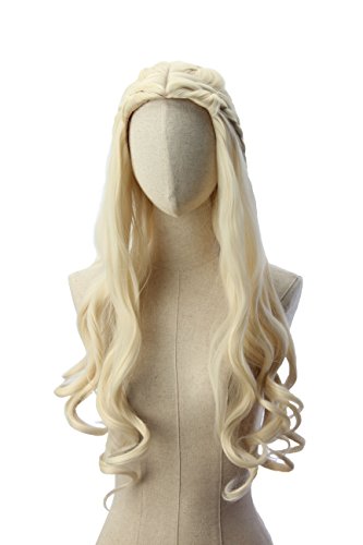 Product Cover Light wavy blonde Khaleesi Daenerys Targaryen Wig Inspired by Game of Thrones Costume Cosplay Synthetic Hair