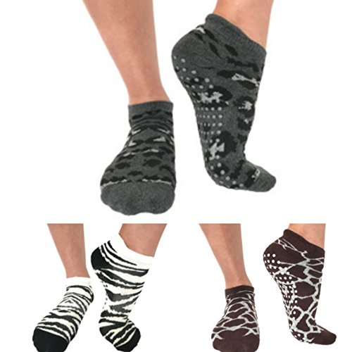 Product Cover Barre Yoga Pilates Grip Socks / Animal Print / 3 Pair Donates To Animal Rescue / non slip sticky socks
