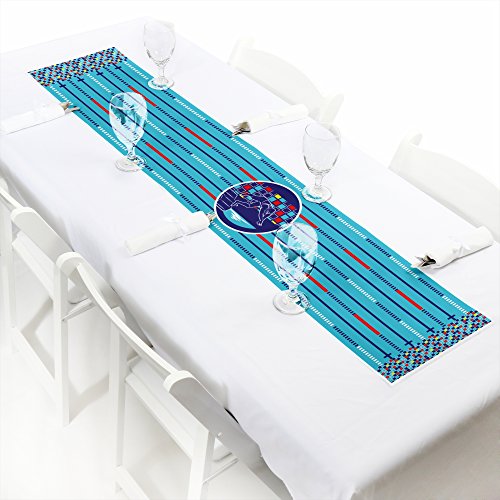 Product Cover Big Dot of Happiness Making Waves - Swim Team - Petite Swimming Party or Birthday Party Paper Table Runner - 12 x 60 inches