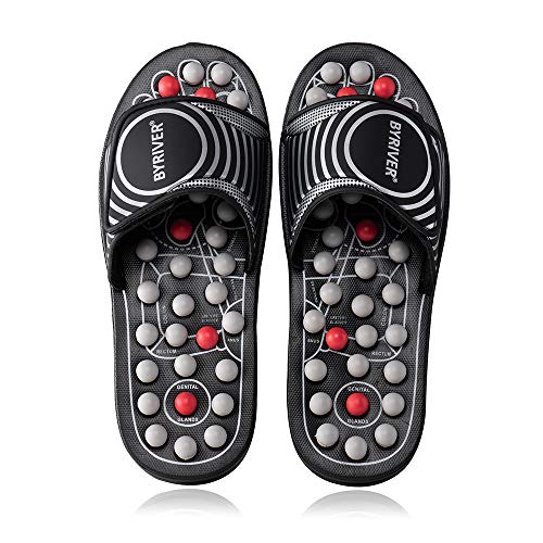 Product Cover BYRIVER Acupressure Foot Massager Acupoint Massage Ball Roller Slippers Shoes Reflexology Sandals for Men Women(BS)