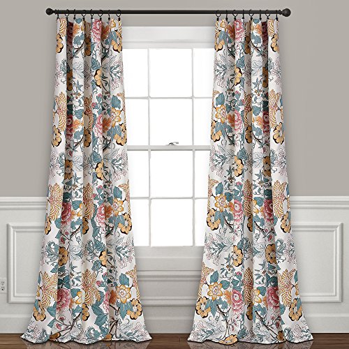 Product Cover Lush Decor Sydney Curtains | Floral Garden Room Darkening Window Panel Set for Living, Dining, Bedroom (Pair), 84