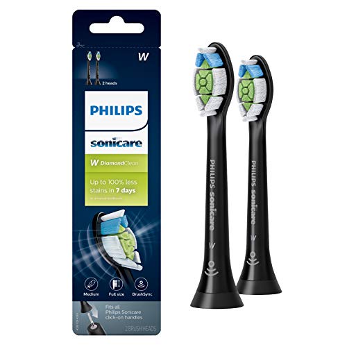 Product Cover Genuine Philips Sonicare DiamondClean Toothbrush Head, 2 Pack, Black, HX6062/95