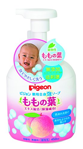 Product Cover Pigeon Medicated Lotion Pump (Leaves of Peach) 450ml (Quasi-drug) (0 Months To) (Japan)