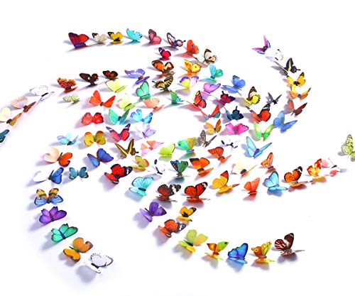 Product Cover Kakuu Butterfly Wall Decals 99Pcs 3D Butterflies wall stickers Removable, Mural decor For Kids Room Bedroom Decor Living Room Decor