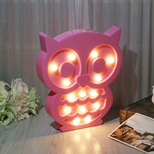 Product Cover SYlive Novelty LED 3D Owl Lamp, Kids Night Light Decoration, Children's Room Bedside for Girls Wall Decor Halloween Christmas