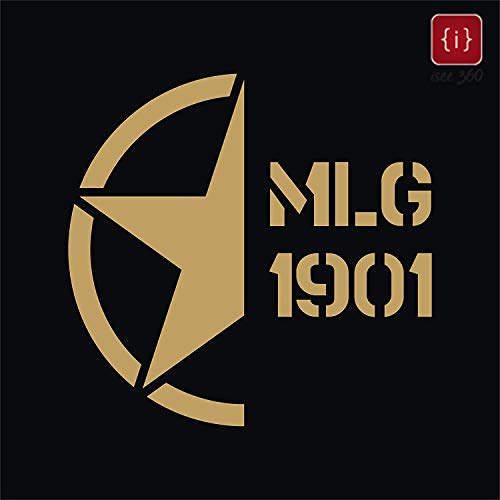Product Cover ISEE 360 Half Star MLG 1901 E3 Personalised Royal Enfield PVC Sticker (Gold Reflective) -Standard Size