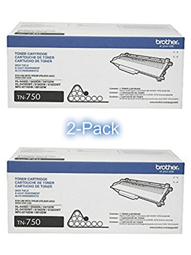 Product Cover Brother Genuine TN-750 (TN750) High Yield Black Laser Toner Cartridge 2-Pack