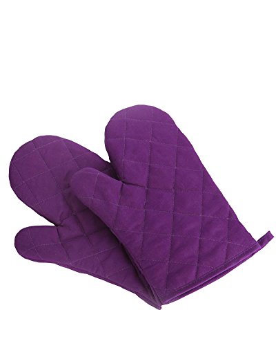 Product Cover Nachvorn Oven Mitts, Premium Heat Resistant Kitchen Gloves Cotton & Polyester Quilted Oversized Mittens, 1 Pair Purple,New