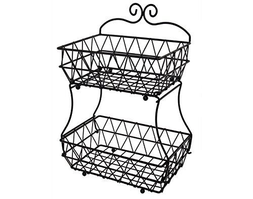 Product Cover Upgraded Version - 2 Tier Fruit Bread Basket Display Stand - Screws Free Design