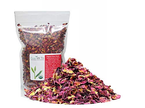 Product Cover Organic Rose Flower Rose Petals Tea caffeine free herbal tea (Organic Rose Flower 4 OZ)