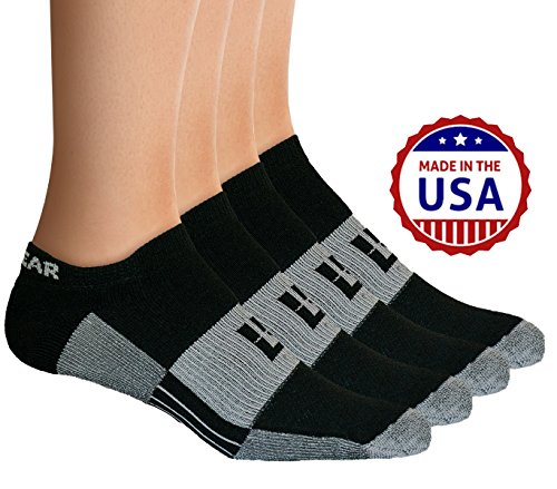 Product Cover MudGear No-Show Socks - Premium Mens & Womens Below Ankle Running Athletic Sports - Black/Gray (2 Pairs)