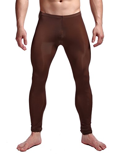 Product Cover K-Men Men Ice Silk Underwear Low Rise Slim Legging Tight Pant Mesh Long Trousers