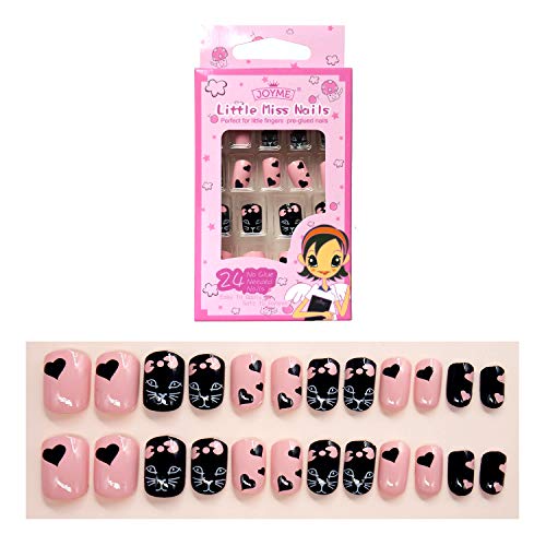 Product Cover False Nails for Kids 24 Pcs Press On Girls Cute Fake Nails Tips