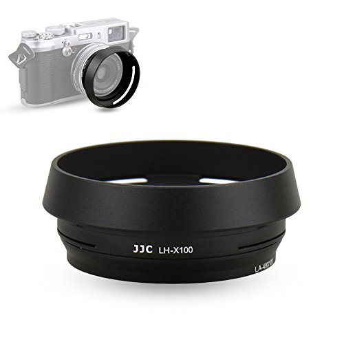 Product Cover Lens Hood Set JJC for Fuji Fujifilm X100F X100S X100T X100 X70 Replaces Fujifilm LH-X100 Lens Hood & Adapter Ring Aluminum alloy-Black 1 pack