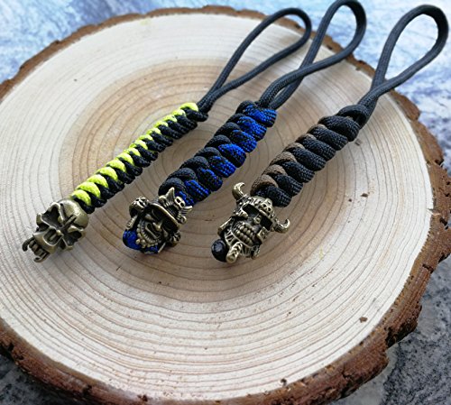Product Cover FOOMEXT EDC Knife Lanyards - WESTWILD Handcrafted Lanyards Pendant for Pocket Knife/Outdoor Gear/Zipper Pulls/Survival Keychain (Metal Beads Version,3 Packs)