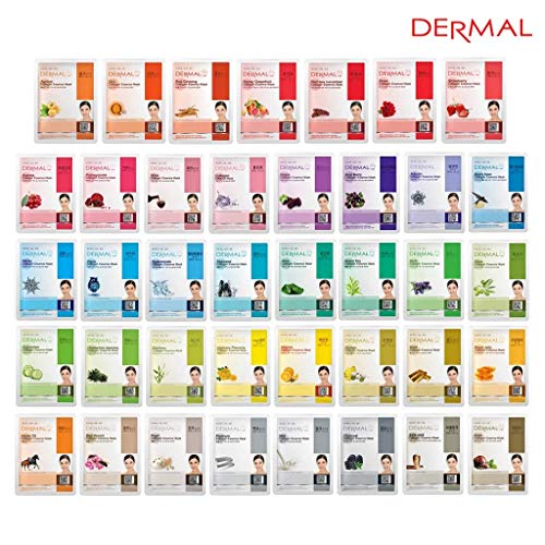Product Cover DERMAL 39 Combo Pack Collagen Essence Full Face Facial Mask Sheet - The Ultimate Supreme Collection for Every Skin Condition Day to Day Skin Concerns. Nature made Freshly packed Korean Face Mask