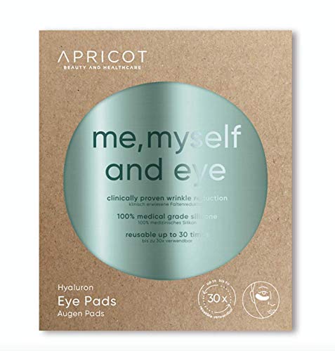Product Cover NEW! Silicone care Eye Pads enriched with highly effective Hyaluron! Reusable Siliconepads, original APRICOT product made in Germany! clinically proven efficacy! Softens eye wrinkles!