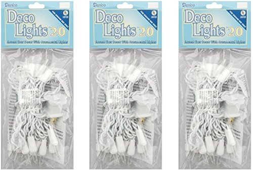 Product Cover Darice LT20-1 Clear 20-Bulb Light Set with White Cord for Indoor Use Only (3 Pack)