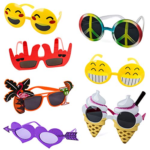 Product Cover Tigerdoe Funny Sunglasses - 7 Pairs - Photo Booth Sunglasses - Stocking Stuffer - Party Sunglasses - Costume Sunglasses - Summer Party Favors