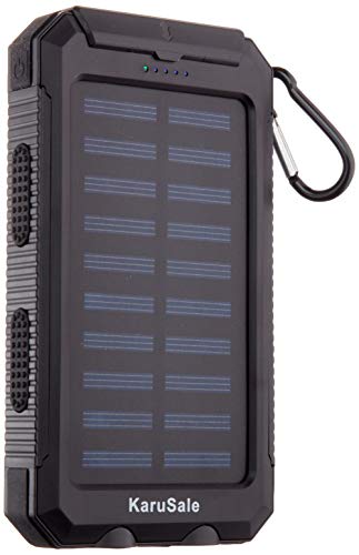 Product Cover 50000mah Solar Power Bank 2 LED 2 USB Battery Charger Waterproof Black+Black
