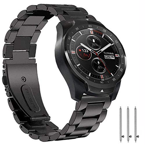 Product Cover Ticwatch Pro & Gear S3 Bands, Olytop 22mm, Metal Black(5.7-8.3''), Size No Size
