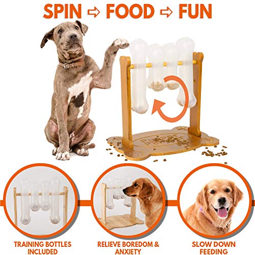 Product Cover Interactive Dog Food Puzzle Toy - Treat Dispensing Dogs Slow Feeder - Indoor Boredom Stress Relief Smart Dog Game for Smart Training - Refillable Tricky IQ Feeding Game
