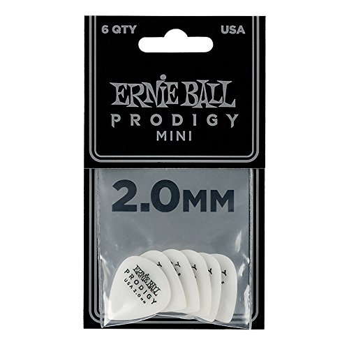 Product Cover Ernie Ball Prodigy Guitar Picks, White, 2.0 mm mini