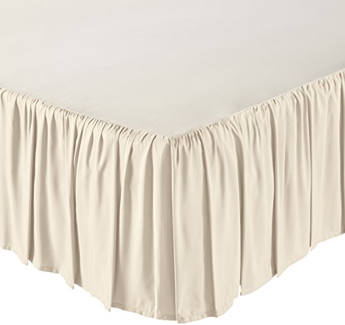 Product Cover AmazonBasics Ruffled Bed Skirt, 16 Inch Skirt Length, Queen, Beige