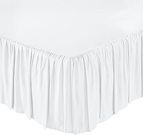 Product Cover AmazonBasics Ruffled Bed Skirt, 16 Inch Skirt Length, Full, Bright White