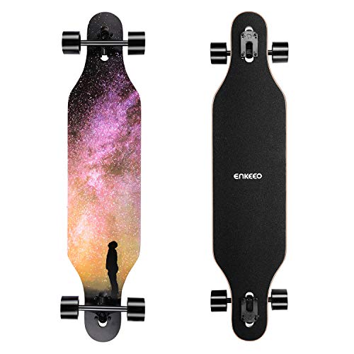Product Cover ENKEEO Longboard 40 Inch Drop-Through Longboards Skateboard Complete Cruiser for Carving Downhill Cruising Freestyle Riding - Galaxy