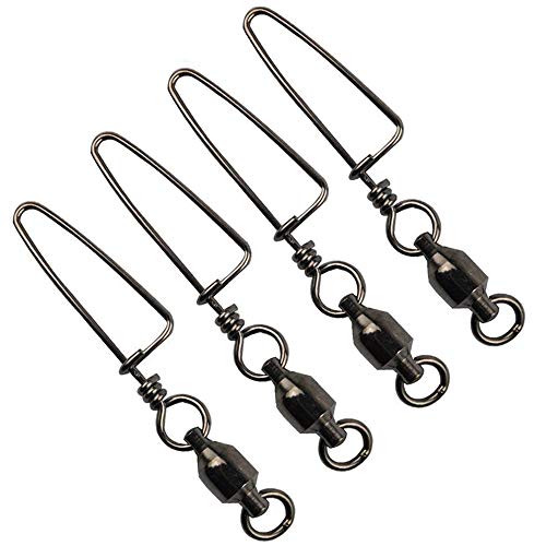Product Cover AGOOL Ball Bearing Fishing Swivel Stainless Steel High Strength with Coastlock Snap Welded Ring Barrel Swivels Saltwater Standard High Strength 100% Copper with Nickle Coated