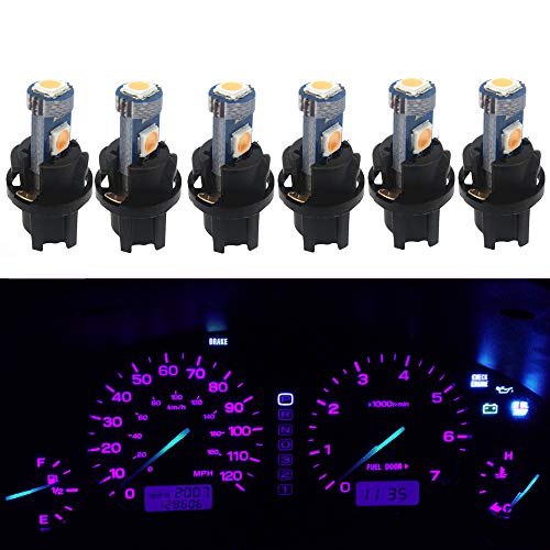 Product Cover WLJH T5 17 37 74 2721 Pink Dashboard Gauge Instrument Cluster Panel Dash LED Light Lamp with Twist Lock Socket,Pack of 6
