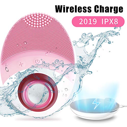 Product Cover Facial Cleansing Brush, Silicone Face Brush Massager Exfoliate Smooth Skin for a Radiant Clear Complexion (Pink)