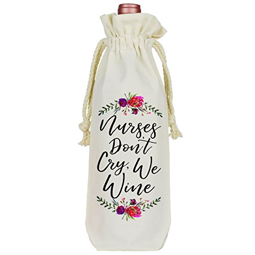 Product Cover Moonwake Designs -Nurse Gift, Nurses Don't Cry, We Wine, Wine Tote, Gift For Nurses, Wine Gift, Wine Bag, Wine Tote, Canvas Wine Tote, RN Gift