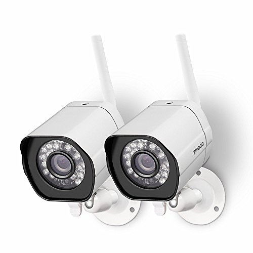 Product Cover Zmodo Wireless Security Camera System (2 Pack) Smart HD Outdoor WiFi IP Cameras with Night Vision (Renewed)