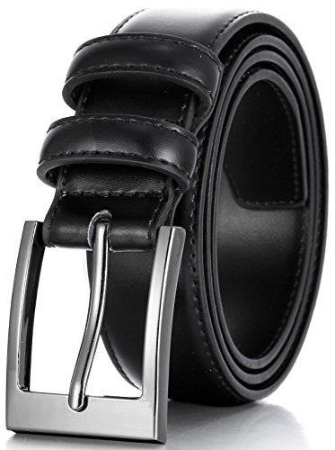 Product Cover Marino's Men Genuine Leather Dress Belt with Single Prong Buckle - Black - 30