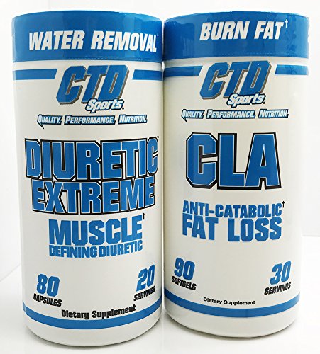 Product Cover Free CLA 90ct Promo, Water Pills for Men and Women. Extra Strength Natural and Herbal formula for water retention. Diuretic Extreme 80 Capsules Dietary Supplement