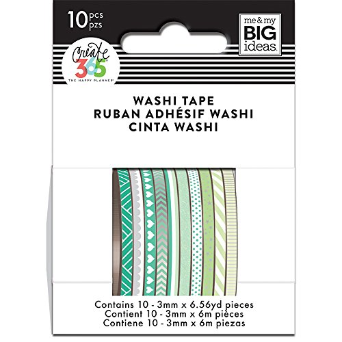 Product Cover me & my BIG ideas WTSS-04 The Happy Planner Mini Washi Tape, Green Hues