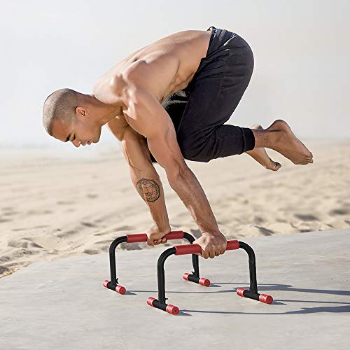 Product Cover Rubberbanditz Parallettes Push Up & Dip Bars | Lightweight, Non-Slip Parallete Stand for Crossfit, Gymnastics, Bodyweight Training Workouts