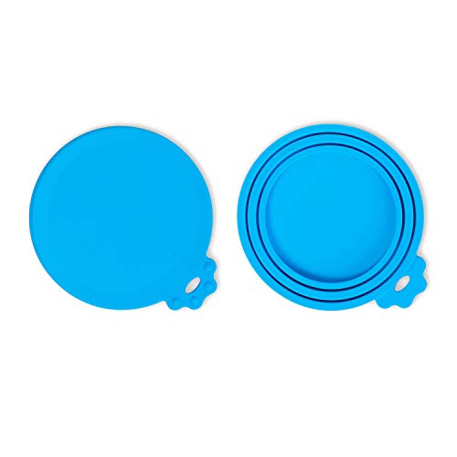 Product Cover SACRONS-Can Covers/2 Pack/Universal Silicone Can Lids for Pet Food Cans/Fits Most Standard Size Dog and Cat Can Tops/100% FDA Certified Food Grade Silicone & BPA Free