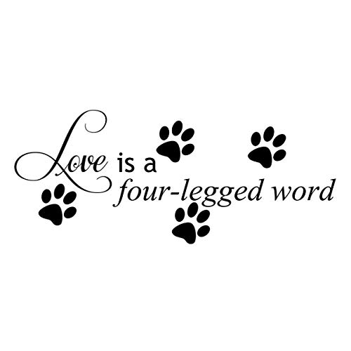 Product Cover Empresal Love is A Four Legged Word Decal Wall Vinyl Decor Sticker Home Cat Dog Animal