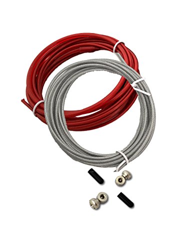 Product Cover Fit Vikings Replacement Cable for Speed Jump Rope - 2 x 10ft Replacement Cords - with Screws and End Caps